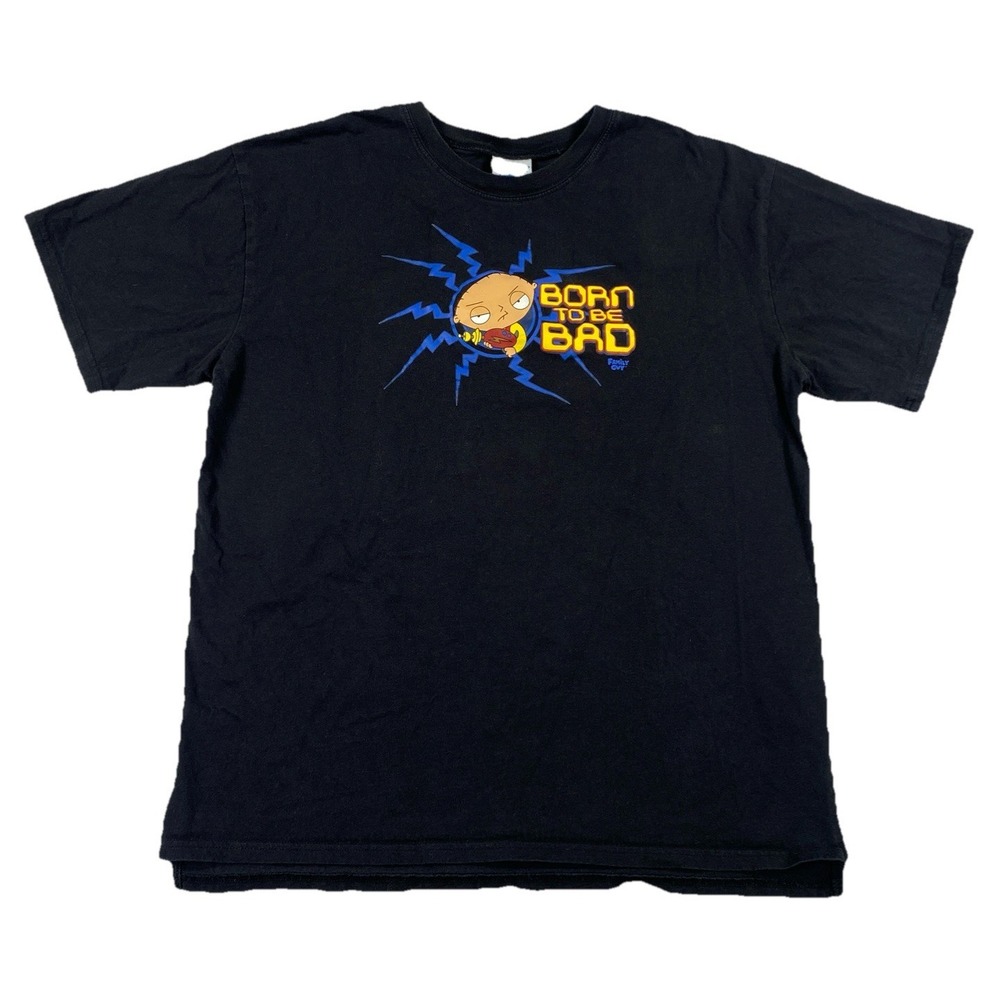 Vintage Family Guy Stewie Born to Be Bad‎ T-Shirt Black Men's Large